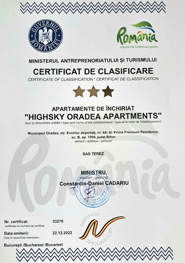 Highsky Oradea Apartments Εξωτερικό φωτογραφία